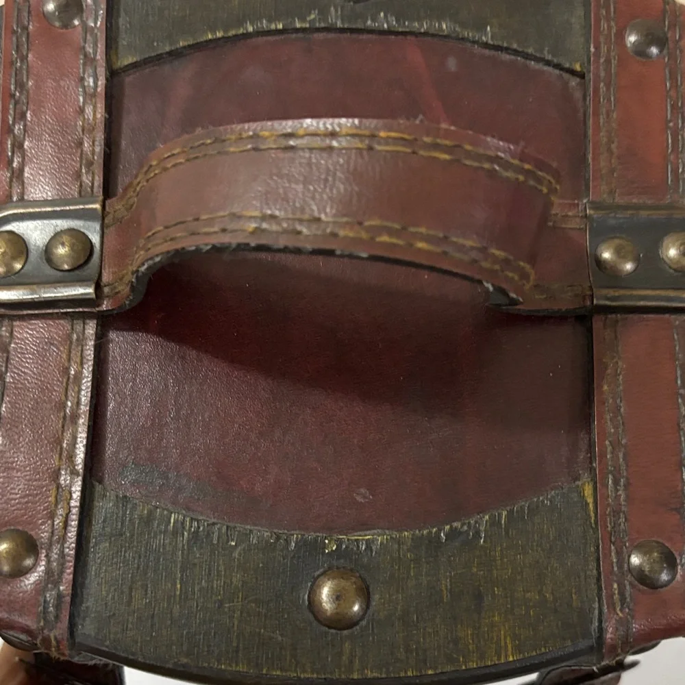Vintage Leather and Wood purse